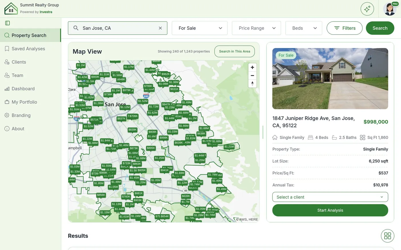 Property search map